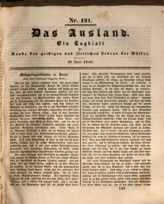 Das Ausland Donnerstag 30. April 1840