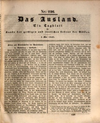 Das Ausland Dienstag 5. Mai 1840