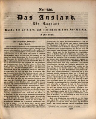 Das Ausland Montag 18. Mai 1840