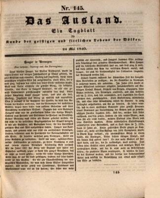 Das Ausland Sonntag 24. Mai 1840