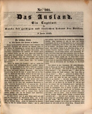 Das Ausland Dienstag 9. Juni 1840