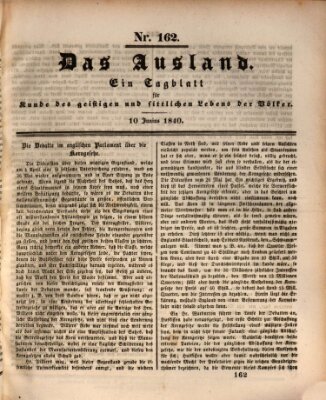 Das Ausland Mittwoch 10. Juni 1840