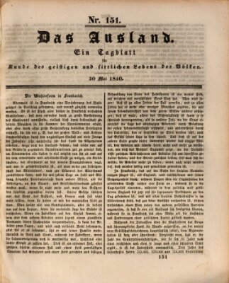 Das Ausland Samstag 30. Mai 1840