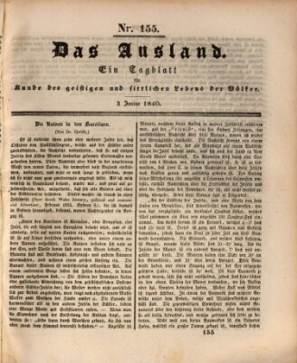 Das Ausland Mittwoch 3. Juni 1840