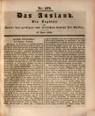 Das Ausland Samstag 27. Juni 1840