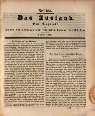 Das Ausland Freitag 3. Juli 1840