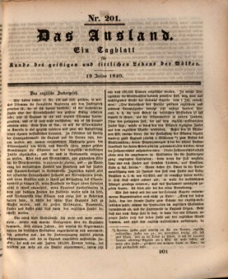 Das Ausland Sonntag 19. Juli 1840