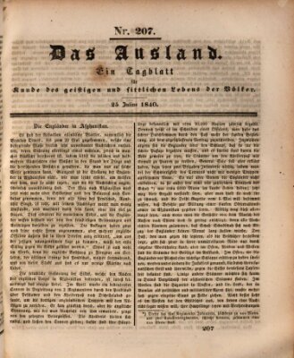 Das Ausland Samstag 25. Juli 1840