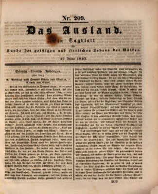 Das Ausland Montag 27. Juli 1840