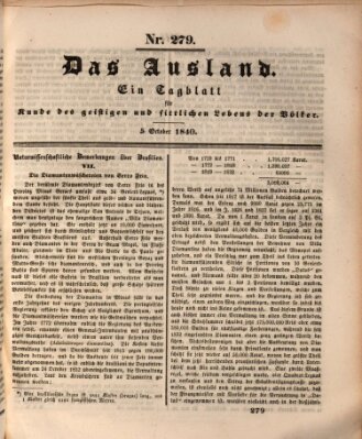 Das Ausland Montag 5. Oktober 1840