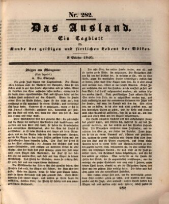 Das Ausland Donnerstag 8. Oktober 1840