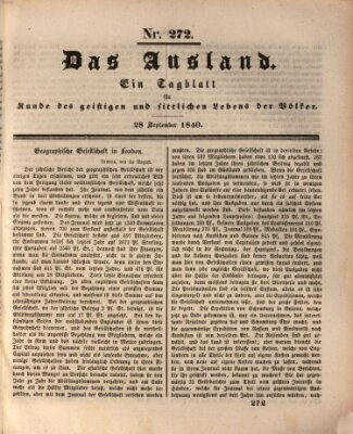 Das Ausland Montag 28. September 1840