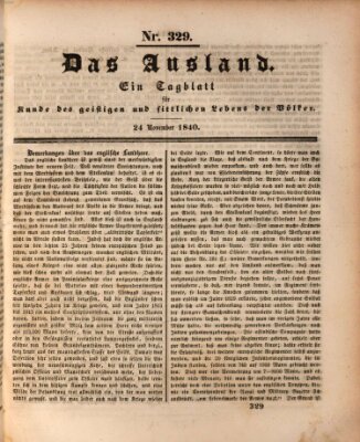 Das Ausland Dienstag 24. November 1840