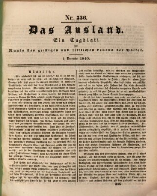 Das Ausland Dienstag 1. Dezember 1840