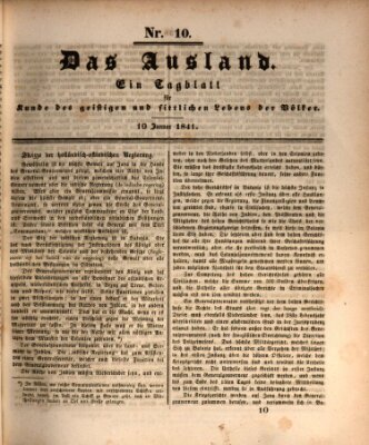 Das Ausland Sonntag 10. Januar 1841