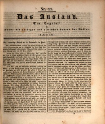 Das Ausland Montag 11. Januar 1841