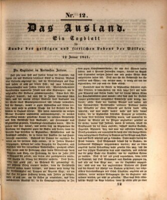 Das Ausland Dienstag 12. Januar 1841