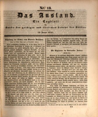 Das Ausland Mittwoch 13. Januar 1841