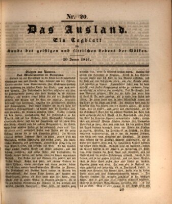 Das Ausland Mittwoch 20. Januar 1841