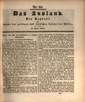 Das Ausland Sonntag 24. Januar 1841