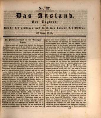 Das Ausland Mittwoch 27. Januar 1841