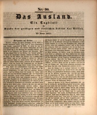 Das Ausland Samstag 30. Januar 1841