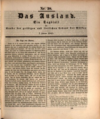 Das Ausland Sonntag 7. Februar 1841