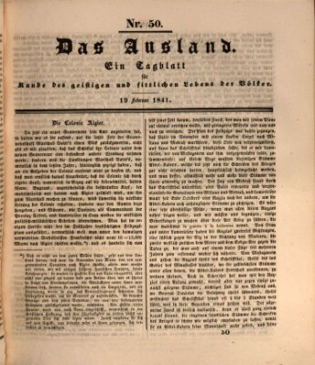 Das Ausland Freitag 19. Februar 1841