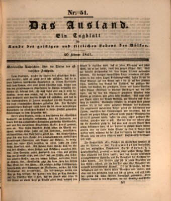 Das Ausland Samstag 20. Februar 1841