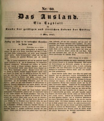 Das Ausland Montag 1. März 1841