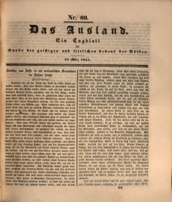 Das Ausland Mittwoch 10. März 1841