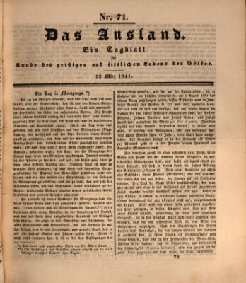 Das Ausland Freitag 12. März 1841