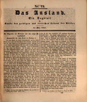 Das Ausland Sonntag 14. März 1841