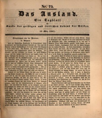 Das Ausland Dienstag 16. März 1841