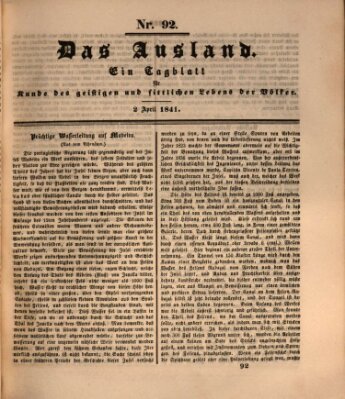 Das Ausland Freitag 2. April 1841