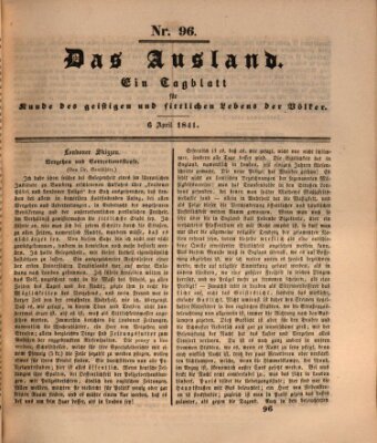 Das Ausland Dienstag 6. April 1841