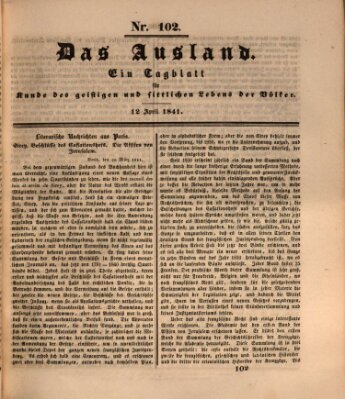 Das Ausland Montag 12. April 1841