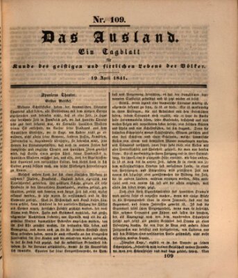 Das Ausland Monday 19. April 1841