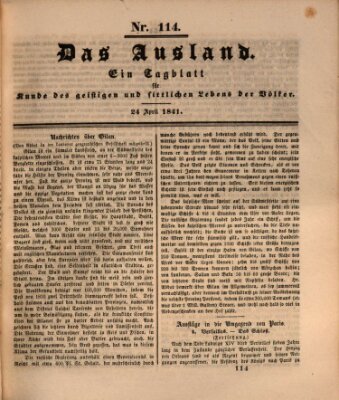 Das Ausland Samstag 24. April 1841