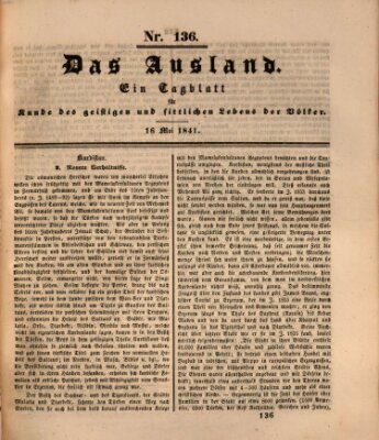 Das Ausland Sonntag 16. Mai 1841