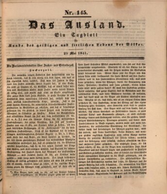 Das Ausland Dienstag 25. Mai 1841