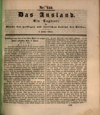 Das Ausland Dienstag 1. Juni 1841