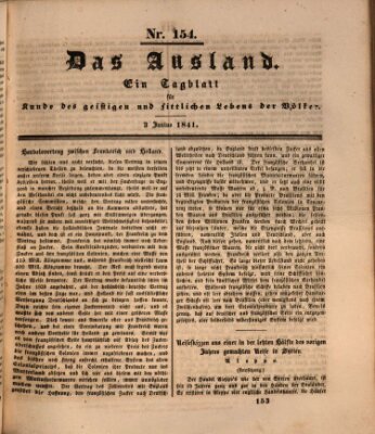 Das Ausland Donnerstag 3. Juni 1841