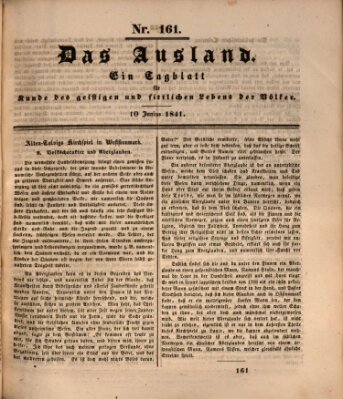 Das Ausland Donnerstag 10. Juni 1841