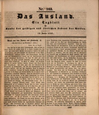 Das Ausland Samstag 12. Juni 1841