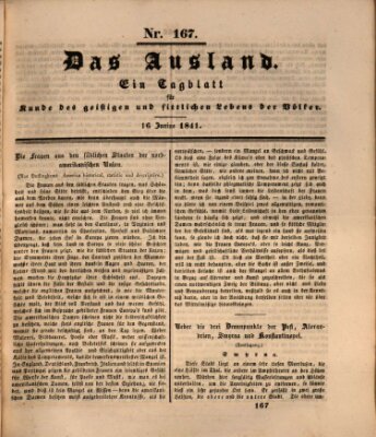 Das Ausland Mittwoch 16. Juni 1841