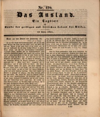 Das Ausland Samstag 19. Juni 1841