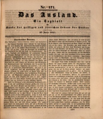 Das Ausland Sonntag 20. Juni 1841