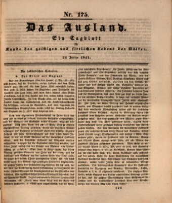 Das Ausland Donnerstag 24. Juni 1841