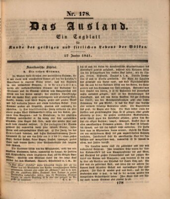 Das Ausland Sonntag 27. Juni 1841